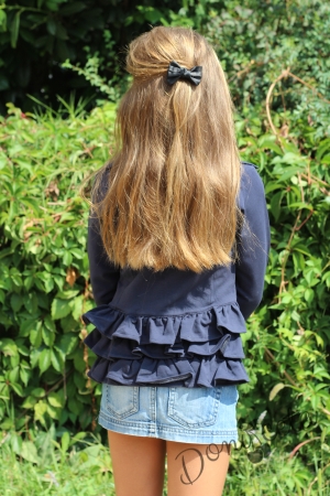 Children's jacket in dark blue with curls 