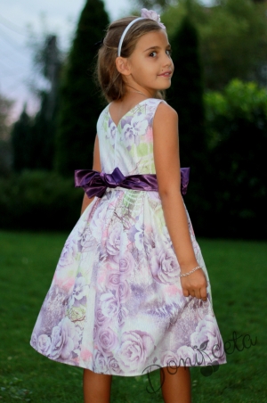 Детска рокля на цветя с болеро