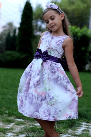 Детска рокля на цветя с болеро
