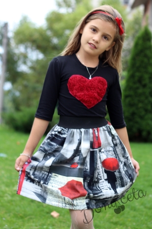 Children's skirt with symbols of London and Paris