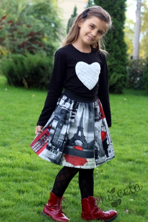 Children's skirt with symbols of London and Paris