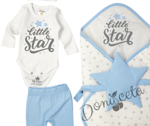 Комплект за изписване  за момче от 5 части в бяло и светлосиньо Little Star 2