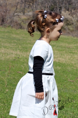 Детска рокля в бяло с  Мини Маус