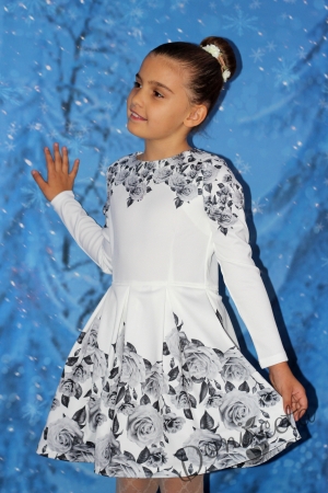 Официална детска рокля с дълъг ръкав