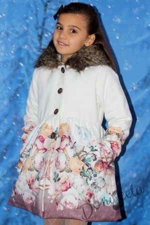 Детско палто от кашмир на цветя