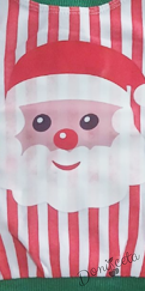 Бебешка пижама с дълъг ръкав в бяло с картинка на Дядо Коледа