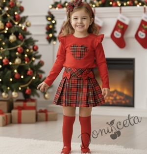 Детска пола в каре с панделки Вили Карена