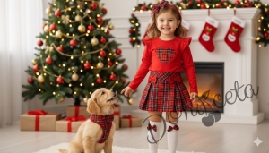 Детска пола в каре с панделки Вили Карена