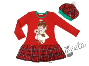 Children's long sleeve dress with a hat