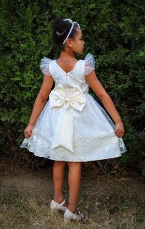 Официална детска рокля на цветя без ръкав с къдрички 220ЕББ