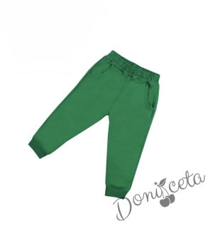 Ватиран коледен детски комплект в червено и зелено Звън с коледни мотиви