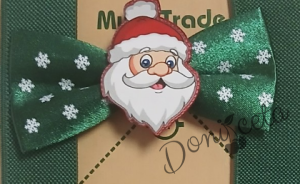 Комплект от коледна папийонка с тиранти  за момче в зелено