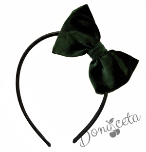 Ръчно изработена диадема в зелено от плюш от колекция Зелениада