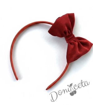 Детска плюшена диадема в червено от колекция Червеника