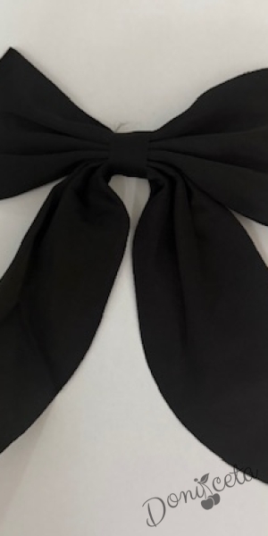 Панделка с фиба в черно за коса