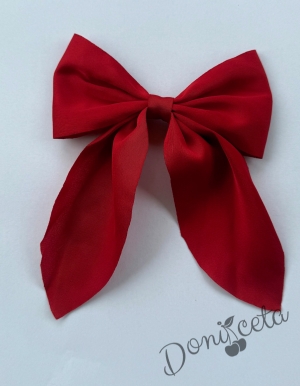 Панделка с фиба в червено за коса