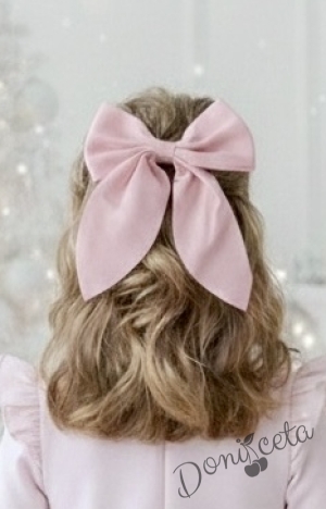 Панделка с фиба в пепел от рози за коса