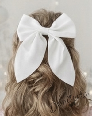 Панделка с фиба в бяло за коса
