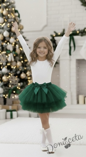 Детска туту пола пачка в зелено