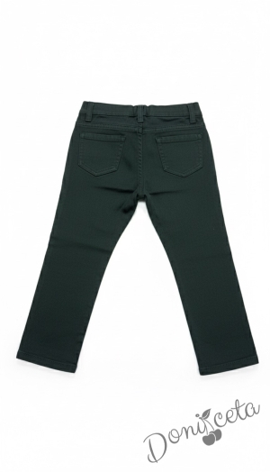 Детски спортно-елегантен панталон в зелено за момче 