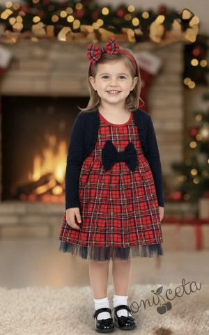 Детска рокля за момиче и болеро в тъмносиньо Карена