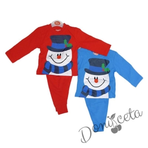 Коледна пижама за момче или момиче със снежен човек