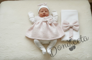 Комплект за изписване за момиче от 6 части в розово и бяло