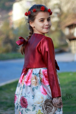 Официална детска рокля на цветя с болеро