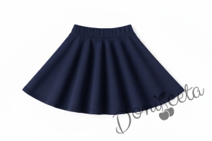 Детска пола клош от тъмносиньо в Роси