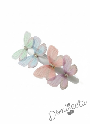 Ръчно изработена диадема с пеперудки и камъчета 