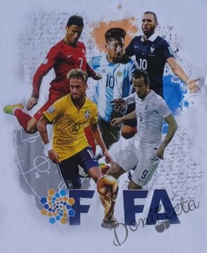 Детска пижама за момче с дълъг ръкав в синьо с Фифа 3