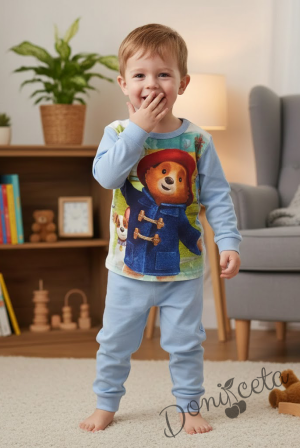 Детска пижама за момче  с мечето Падингтън в синьо 