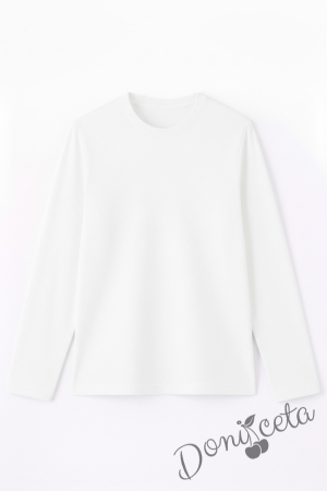 Детска блуза с дълъг ръкав в червено за момче или момиче и за ученическа униформа