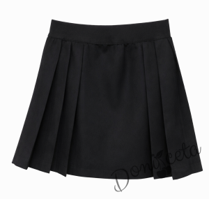 Детска пола плисе в черно, подходяща и за ученическа униформа 