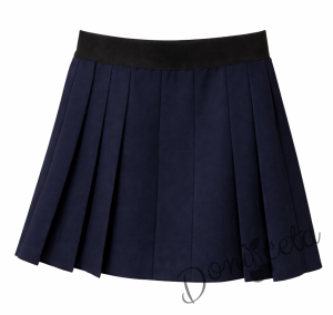 Детска пола плисе в тъмносиньо, подходяща и за ученическа униформа 
