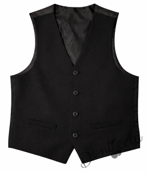 Комплект от 2 части  плисирана пола и елек в черно, подходящ и за ученическа униформа