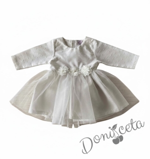 Комплект за изписване за момиче от 5 части в бяло и екрю