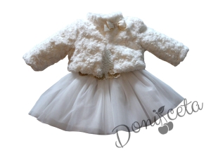 Топло палтенце  в бяло 