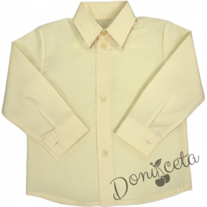  Детска празнична риза с дълъг ръкав в жълто за момче от колекция Жълтовина